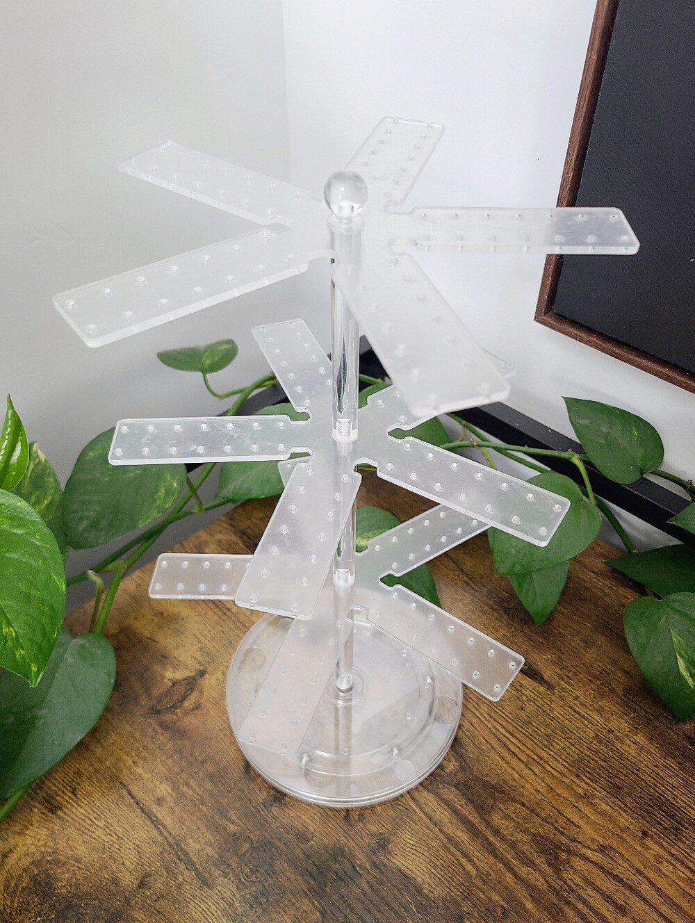 Clear Acrylic Rotating Earring Display - Jewelry Display Stand